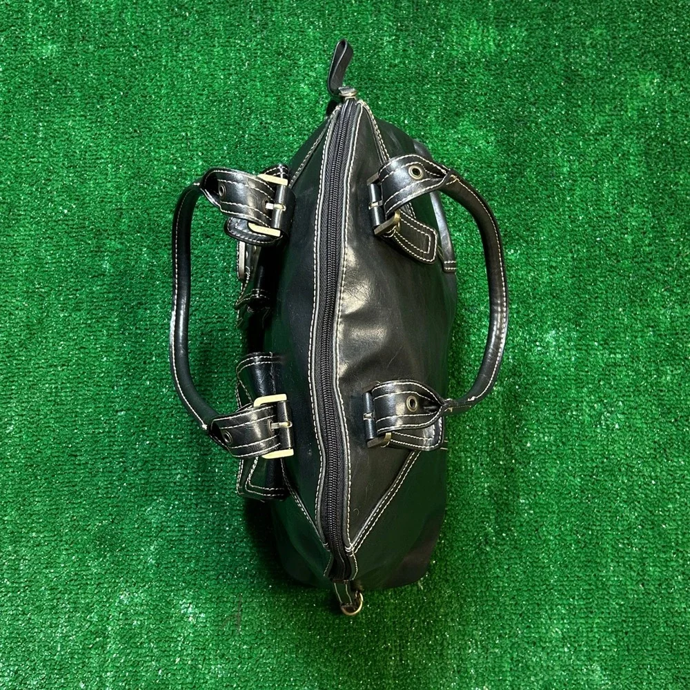 Y2K Gothic Aesthetic Black Medium Sim Leather Satchel Bag Purse